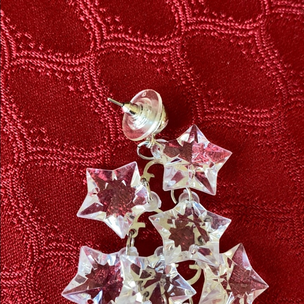 Clear Star Acrylic Dangle Earrings View 2